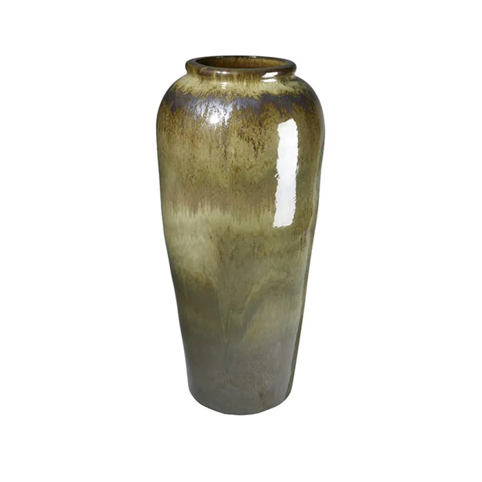 [002072-VERT] Jarre en céramique yixing jardin - h121cm - vert kaki