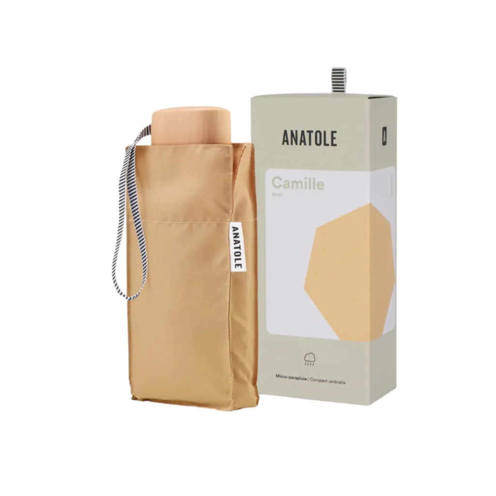 [01BEIG] Mini parapluie beige crème - micro & solide - Camille