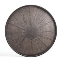 Black slice wooden tray - round - xl