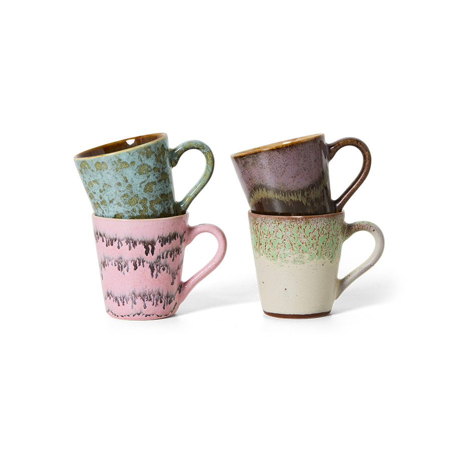 [KST0155] 70s Ceramics : mugs espresso, Brutalism