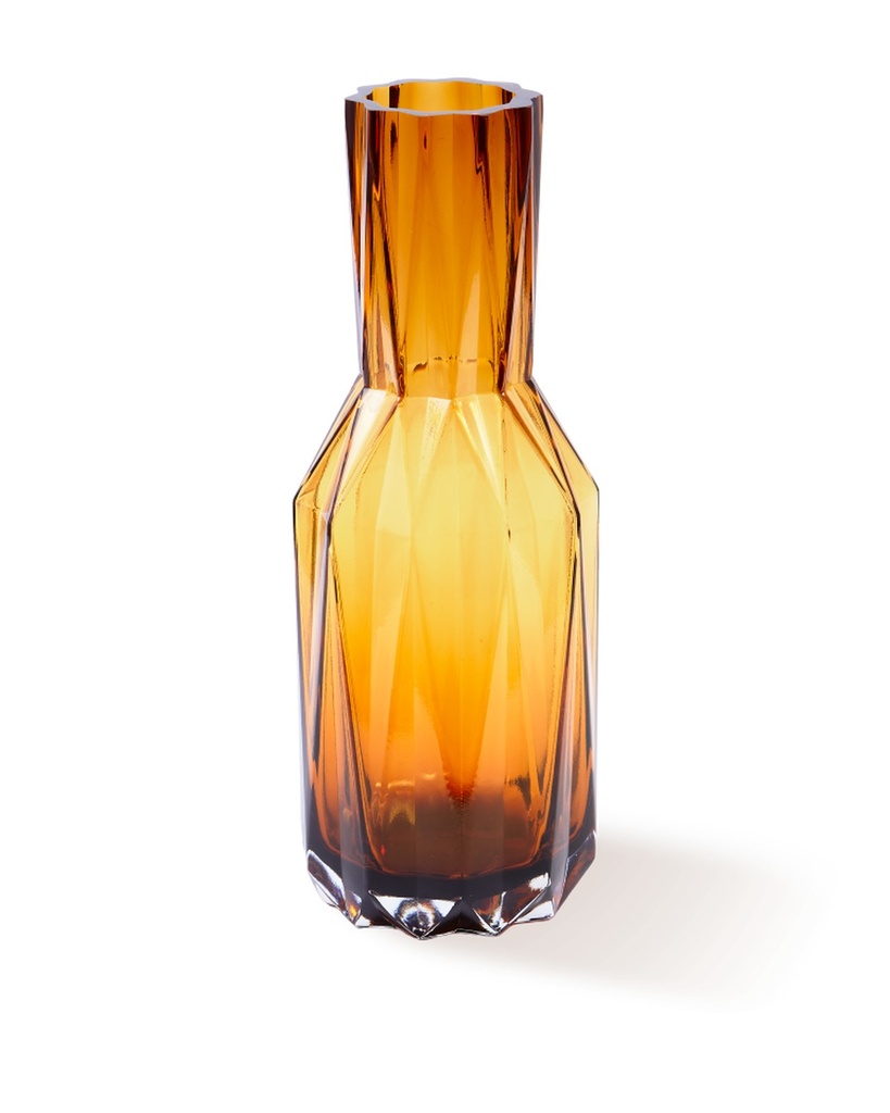 Vase Folds L – ocre – Ø 14 × H 40 cm