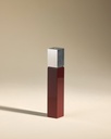 Bougeoir oscar - havane / argenté - h23 cm