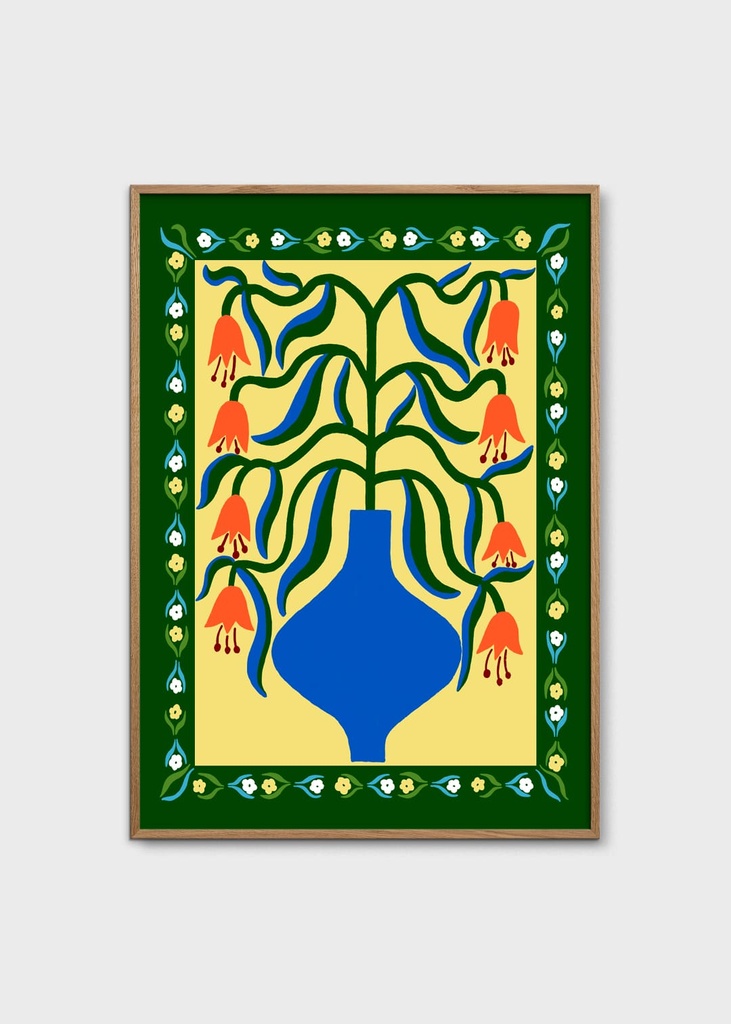 [17334-3] Madelen möllard, orange fantasy flowers - 30x40 cm