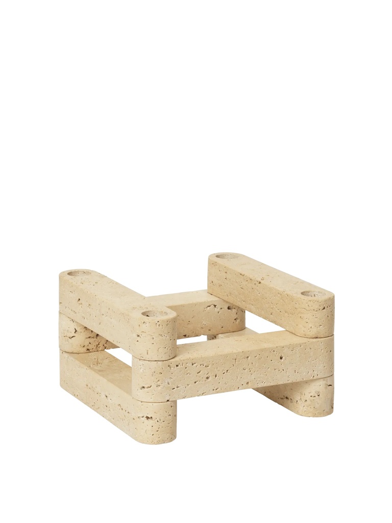 Bougeoir modulable Newel – travertin – lot de 6