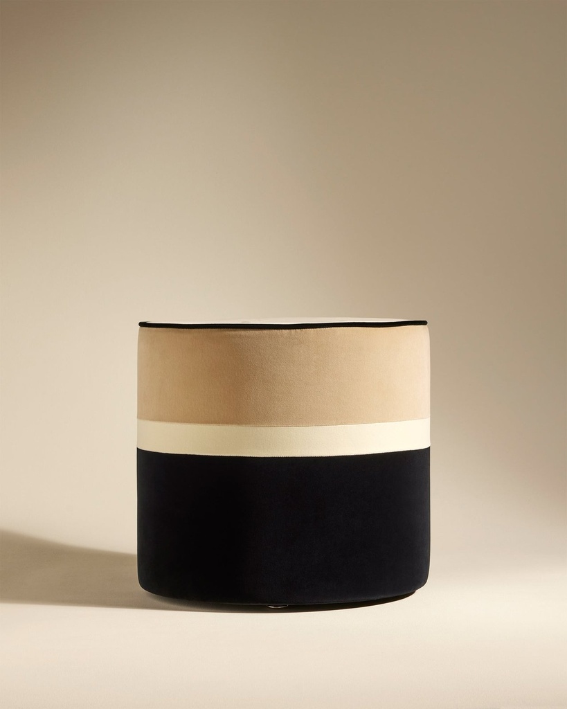 Pouf léo - beige/noir