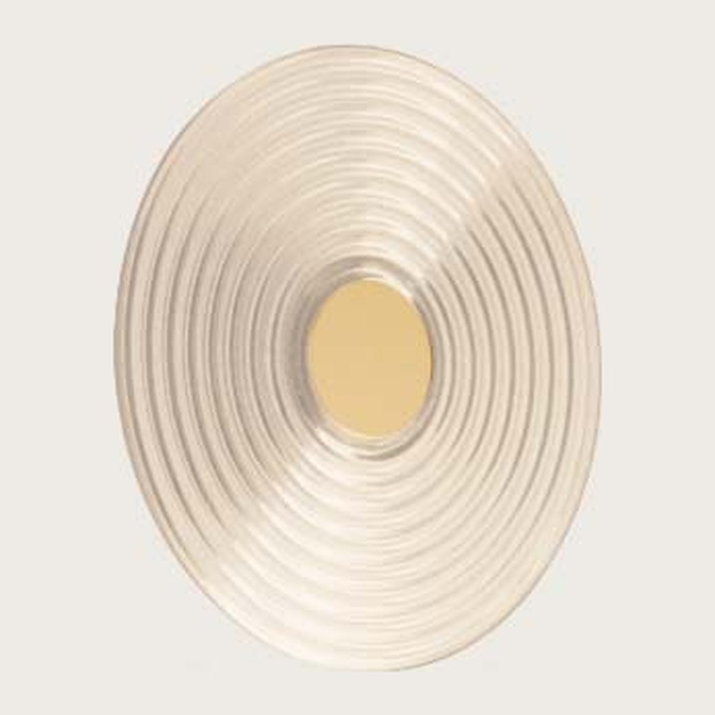 Applique Glic – laiton mat et verre opale ondulé