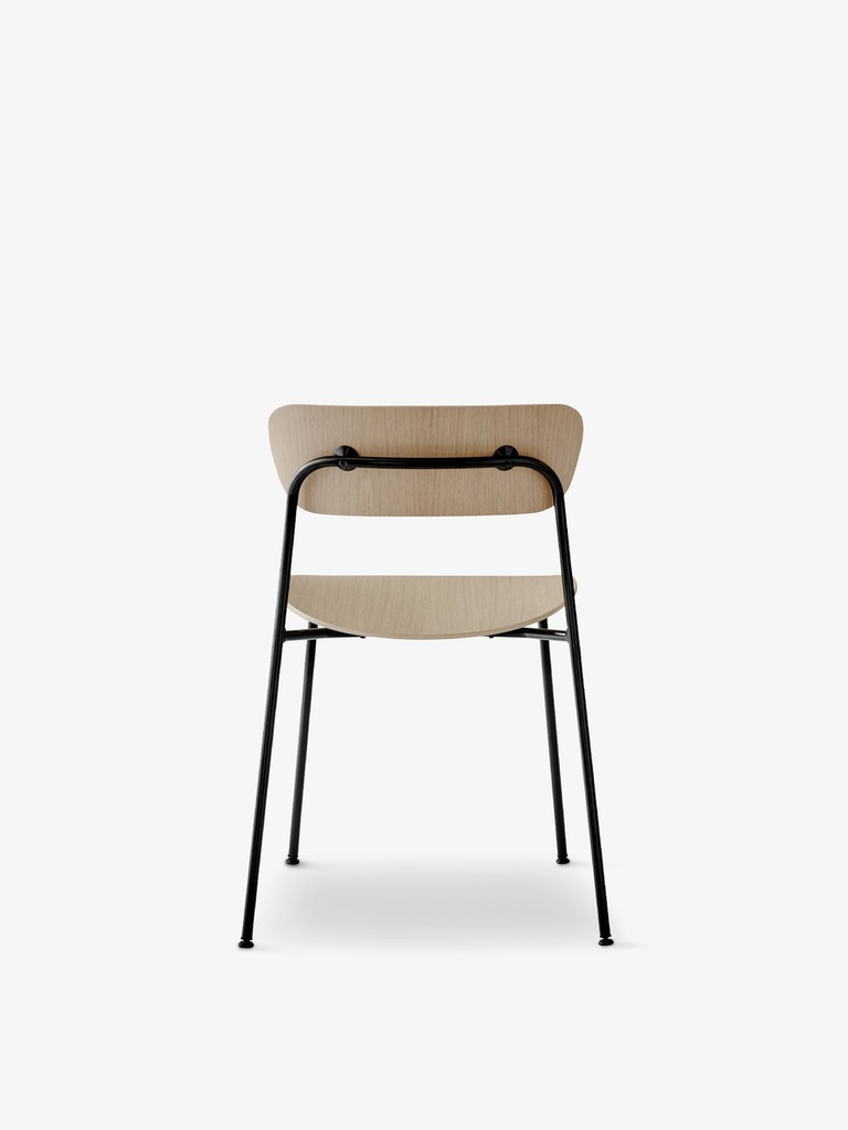 Chaise Pavilion AV1 – piètement chromé & assise chêne