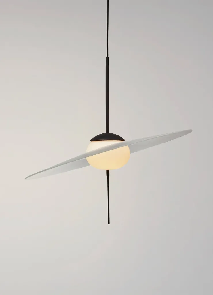 [MONO-L600] Suspension mono - verre & alu - diamètre réflecteur 60 cm