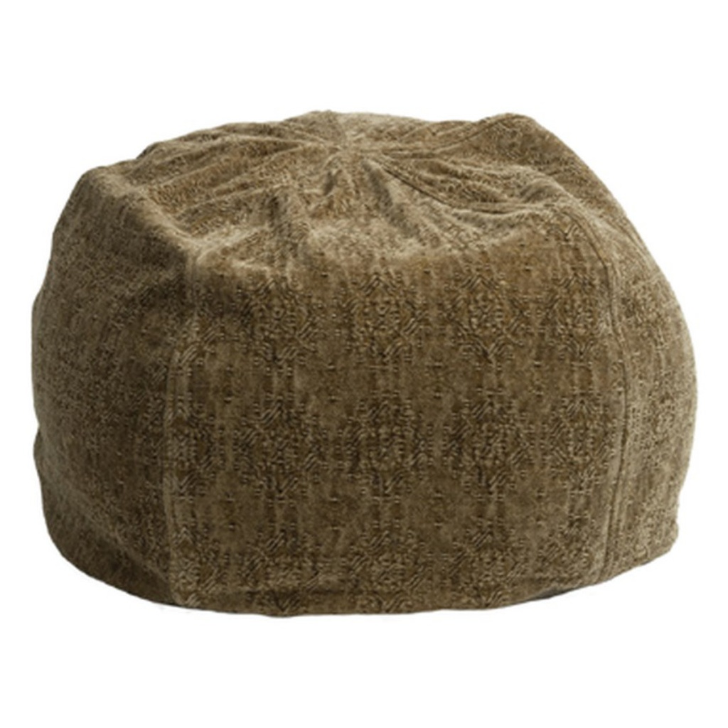 [18107BRONZE] Pouf bulle - jacquard stone washed/lin - bronze - 40x60 cm