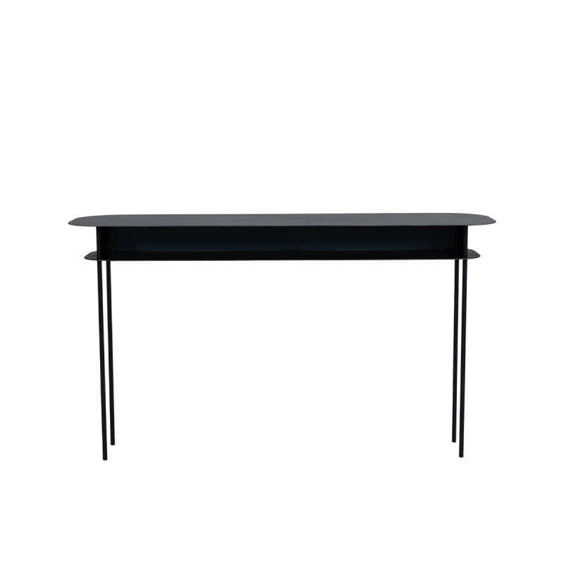 [11CONSTOK-150] Console tokyo - noir - acier ciré - 150x40x85 cm