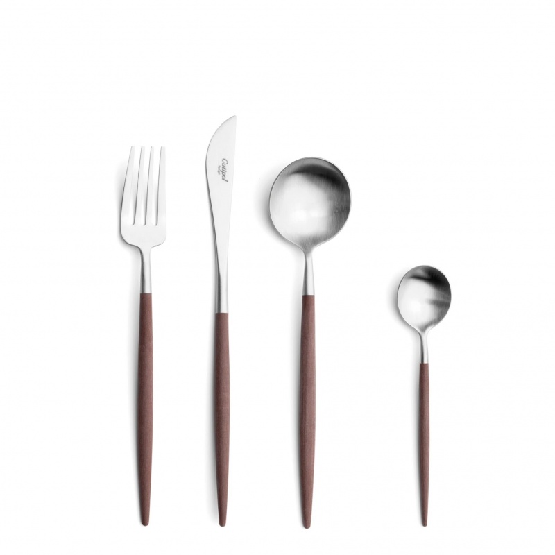 [GO.006 B] Couverts goa - marron - set 24 pièces