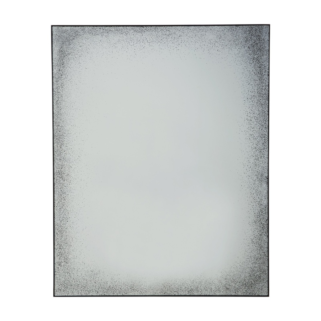 Bronze wall mirror - heavy aged - metal frame - rectangular