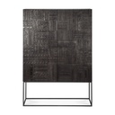 Armoire Tabwa – teck noir profond – 126×45×180 cm