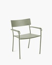 August chaise alu eucalyptus  vert a accoudoirs  59x60 h79