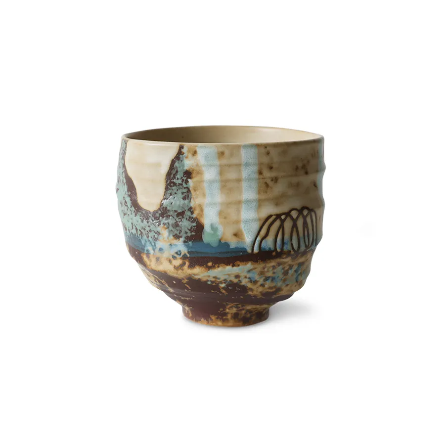 [KCT0014] Artist Ceramics : tasse à café, Scratched