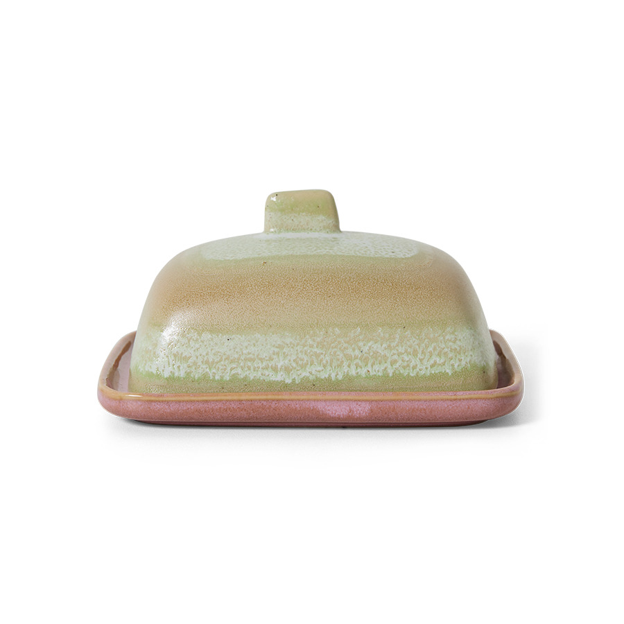 [KST0187] 70s Ceramics : plat à beurre, Skyline