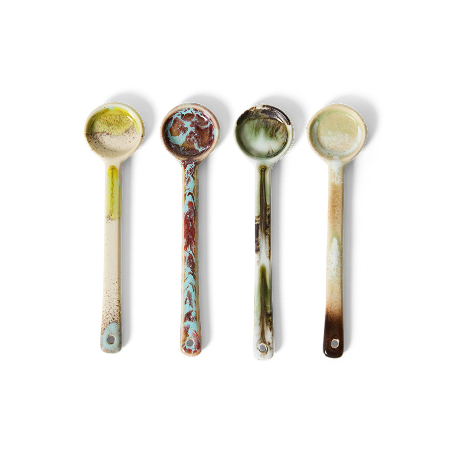 [KST0203] 70s Ceramics : cuillères M, Blend (set de 4)
