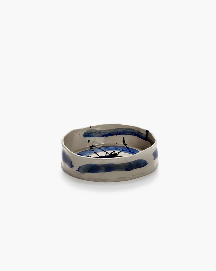 PLAT DE SERVICE - Sophia Beige/bleu -21x17 H6cm