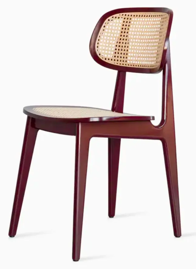 Chaise TITUS Burgundy laquée assise canelée