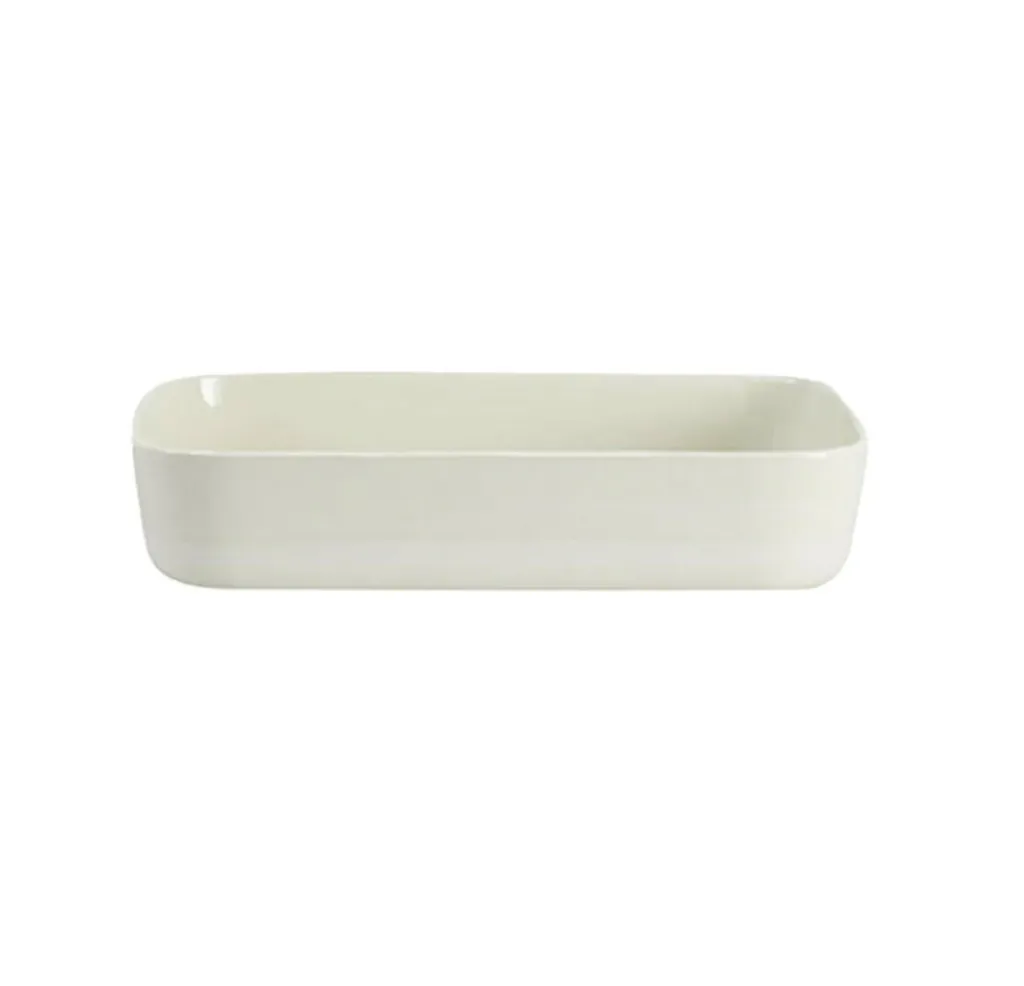 Plat L CANTINE craie 27.5x19 / H 6.5