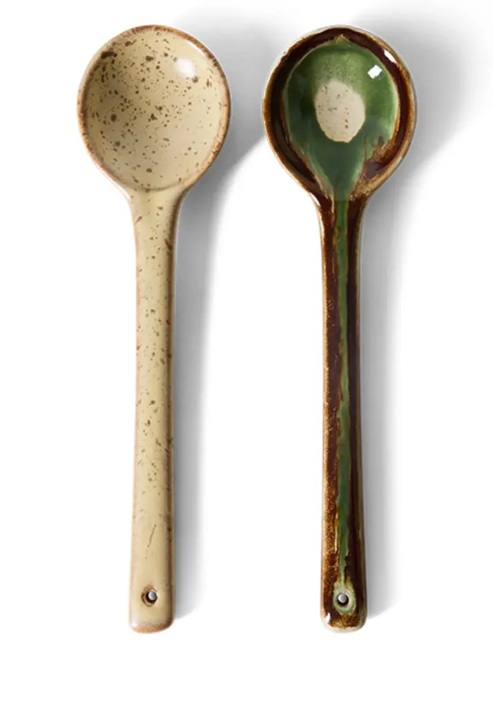70s Ceramics : cuillères de service, Hills (set de 2)