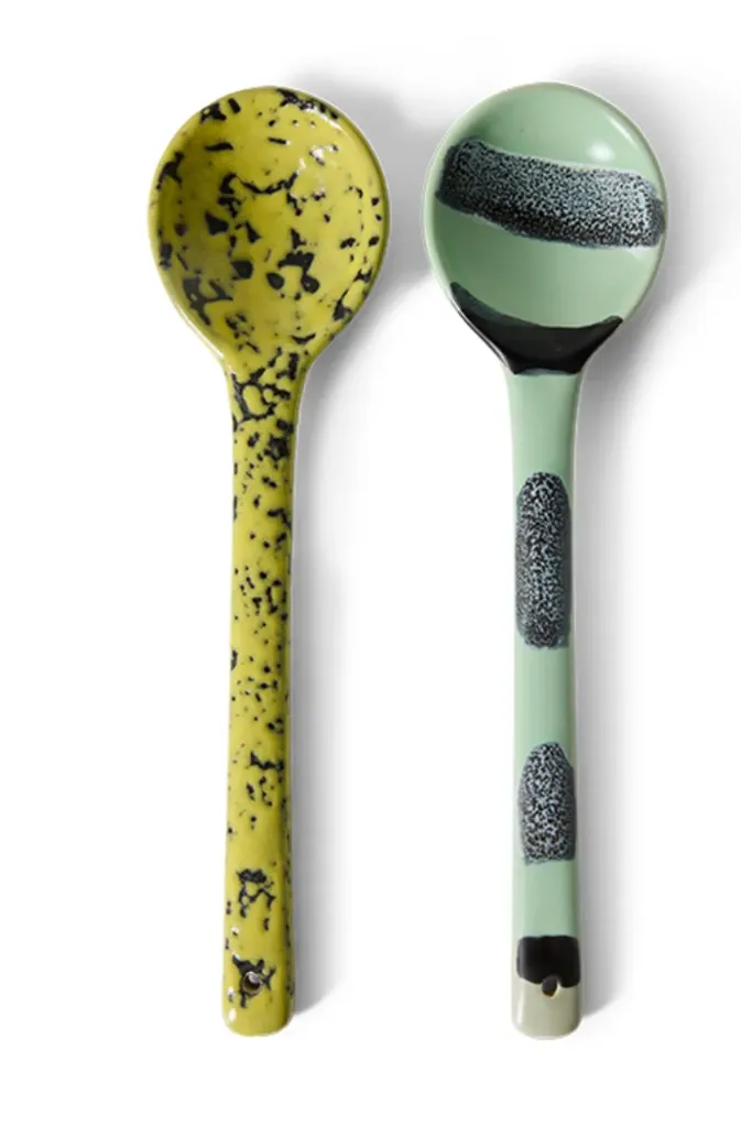 [KST0221] 70s Ceramics : cuillères de service, Mines (set de 2)