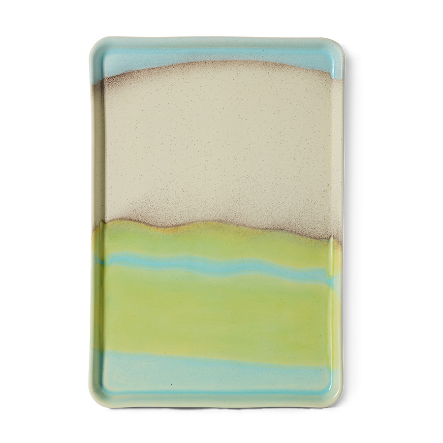 70s ceramics: large tray, glint