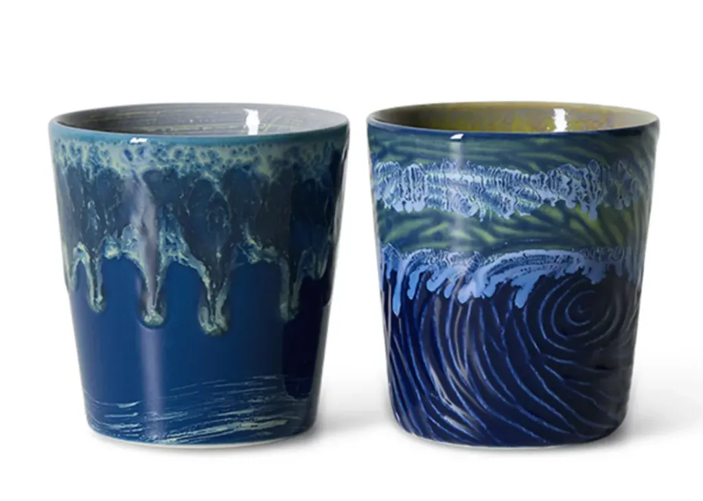 [KST2003] 70s Ceramics : mugs Van Gogh, Nuit étoilée (set de 2)
