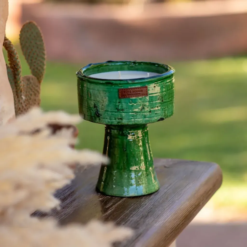 Bougie coupe Tamegroute vert / menthe et thé