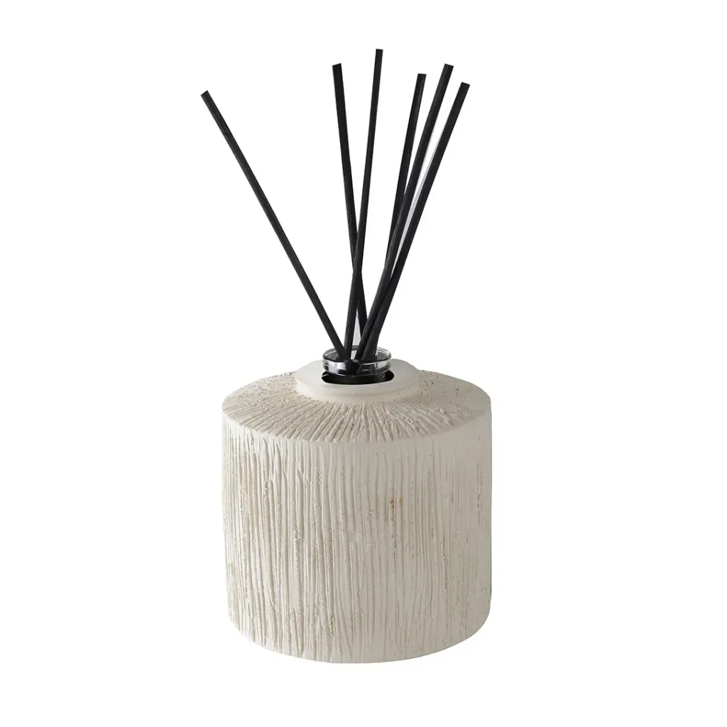 Cash Céramique striée blanc + Diffuseur fleur d'oranger 3L