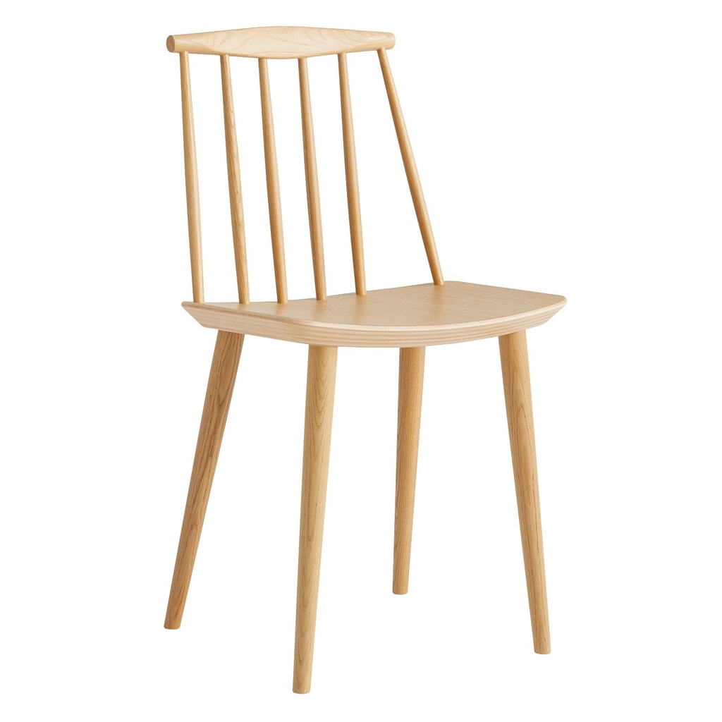 Chaise J77 – laque à l'eau, placage chêne