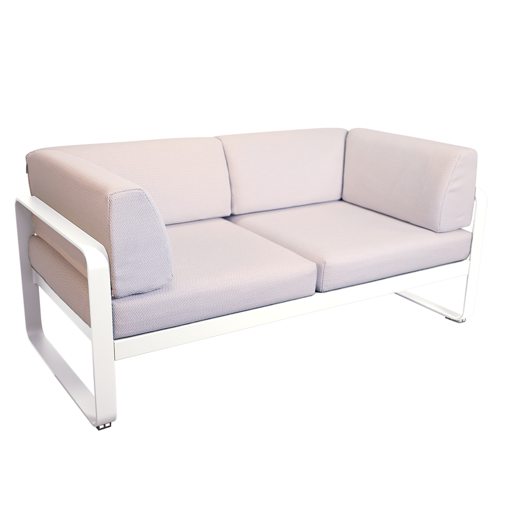 Bellevie - canapé 2 places - 160x75x71 cm (Blanc coton, Perle)