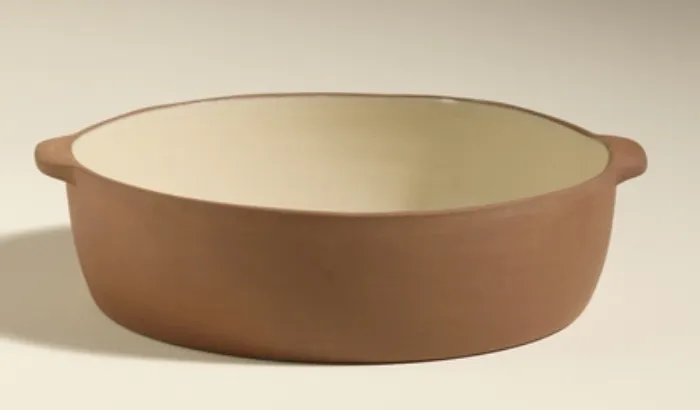 [15plaronter-ecruM] Plat rond terra ecru M 27x25