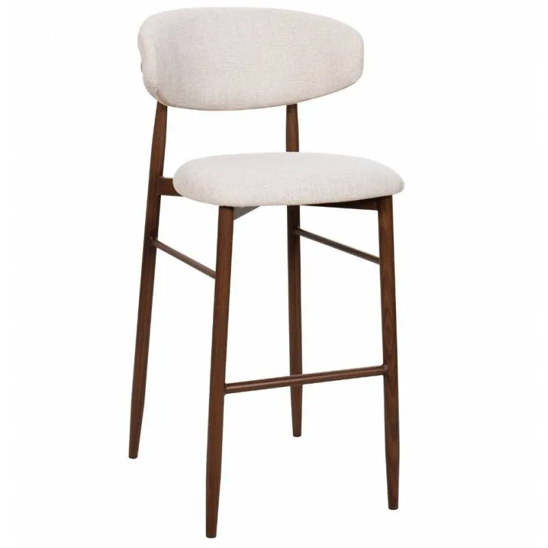 Tabouret Bar Georgia Taupe Pied Noyer H65cm