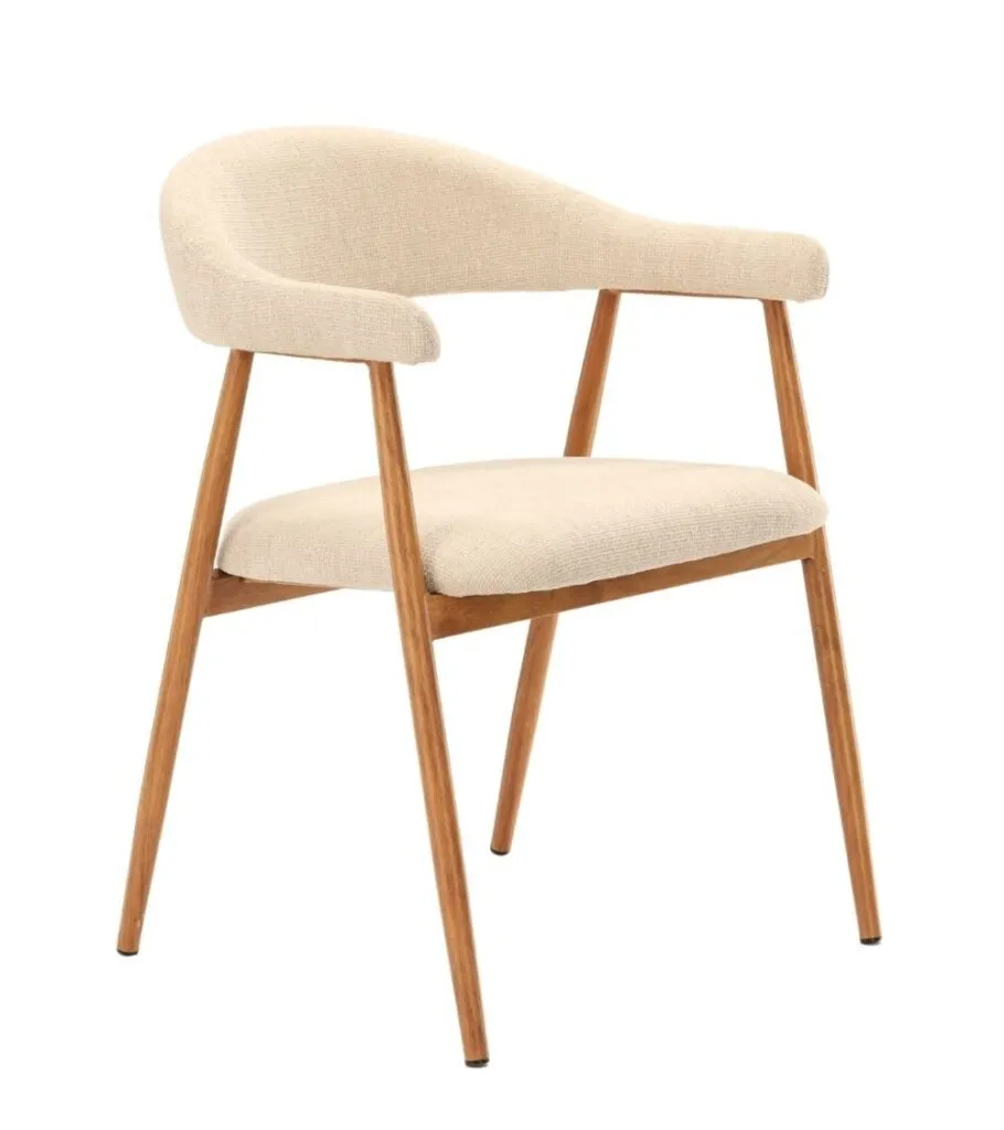 Fauteuil Georgia Beige Pied Naturel