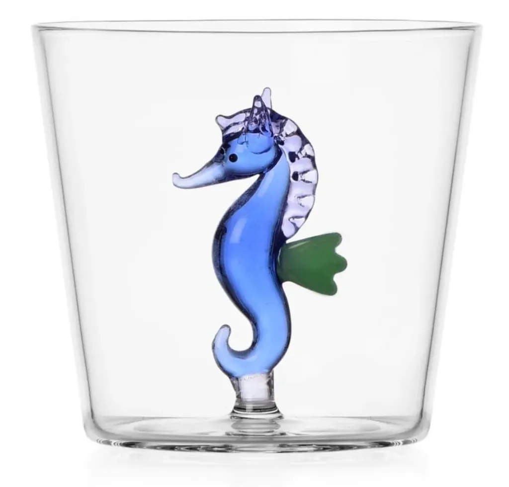 Marine Garden tumbler - hippocampe bleu