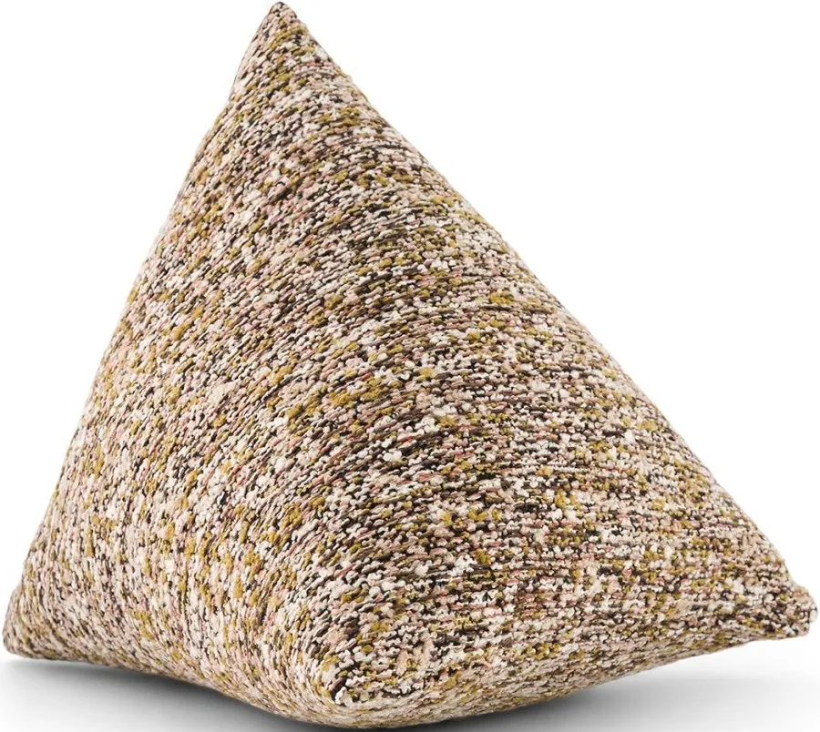 Coussin Divino effet tweed marron et vert 30cm