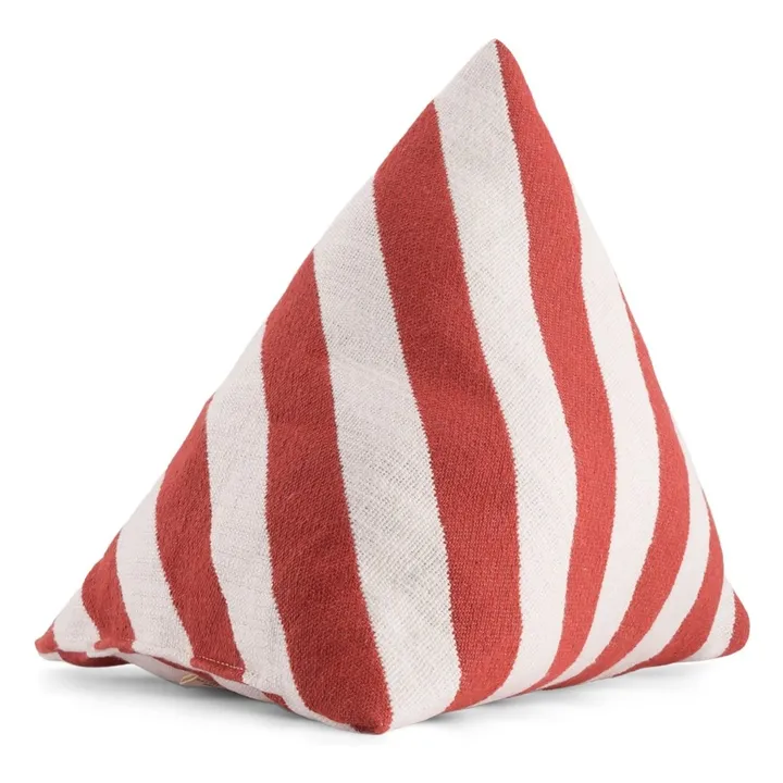 [T22COU11107T00M] Coussin Divino à rayures brique 30cm