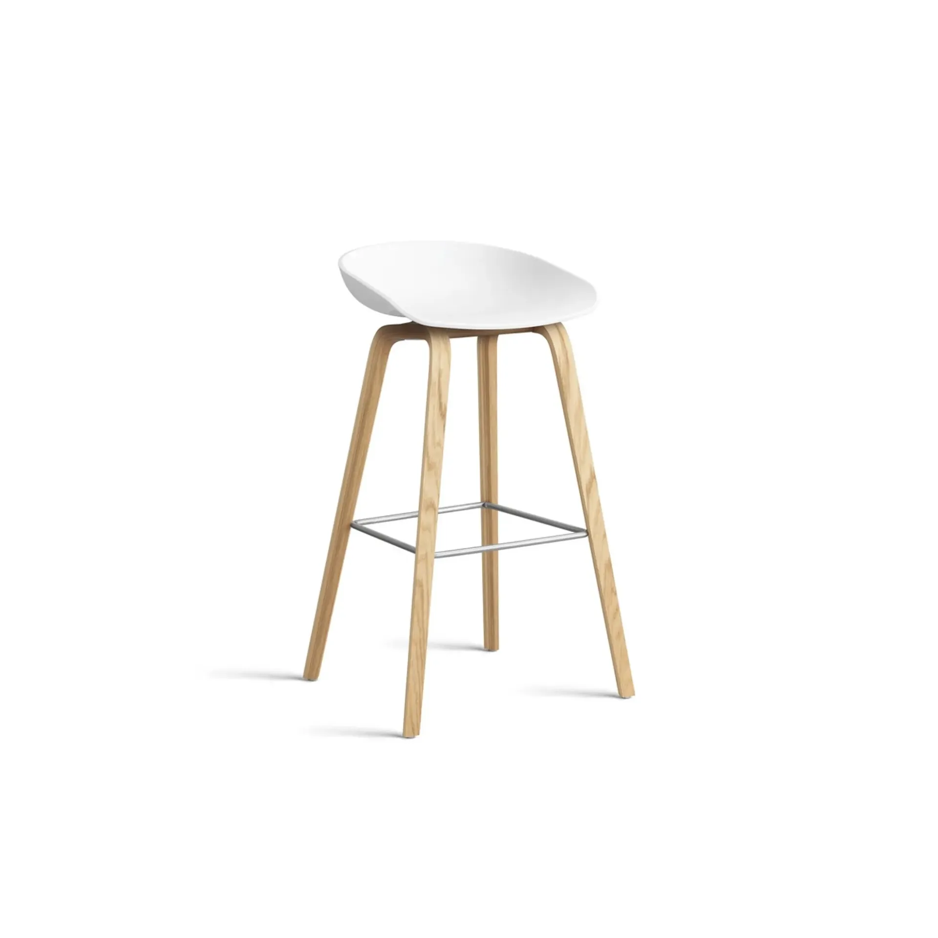 [AA006-D159-AA51-01UF] Tabouret AAS32 Chêne assise blanche H75