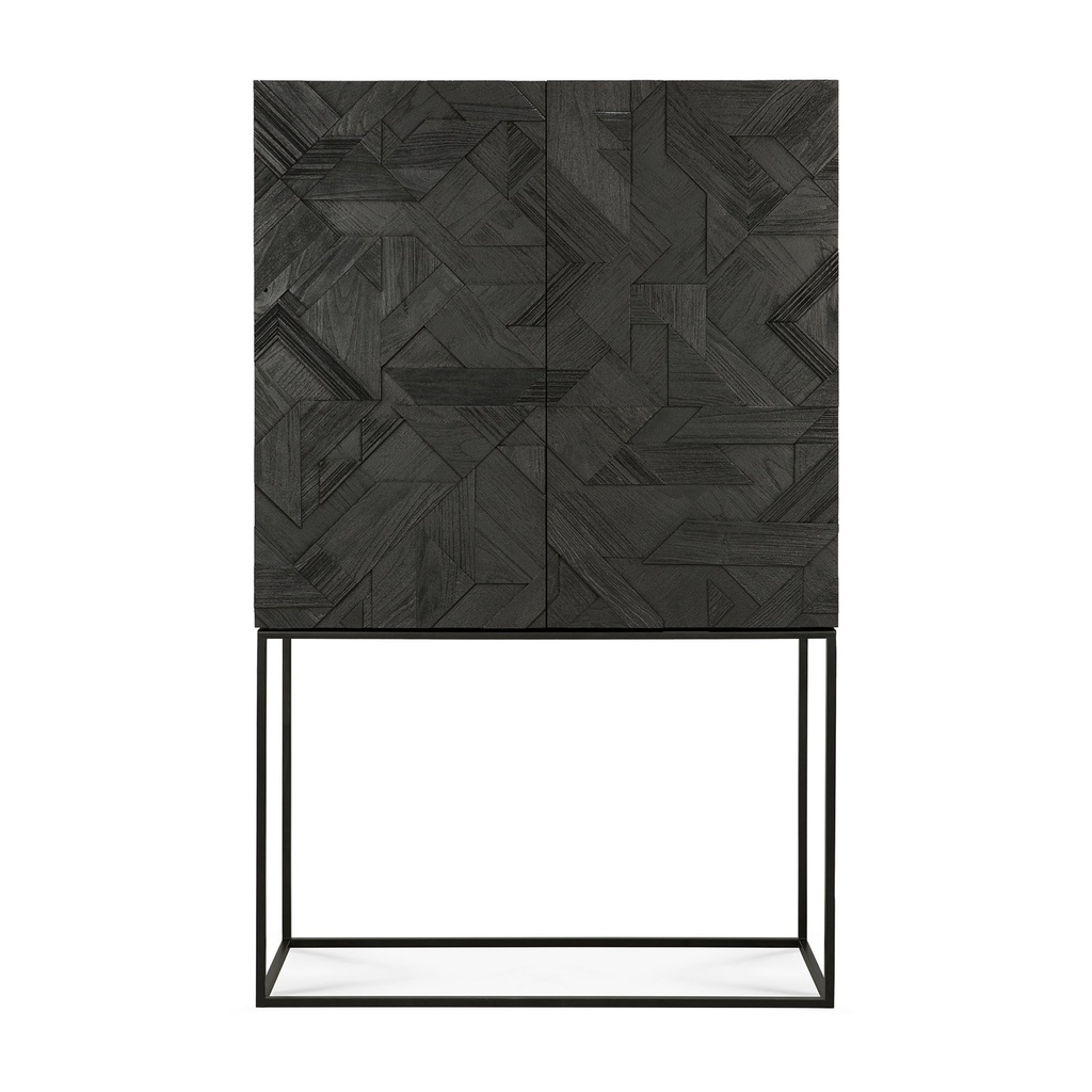 Armoire Graphic – teck noir vernis – 100×46×160 cm
