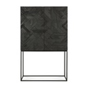 Armoire Graphic – teck noir vernis – 100×46×160 cm