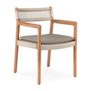 Chaise de jardin Jack Woven – teck naturel – Silt Teck et cordon beige – 56×60×81 cm