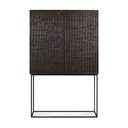 Armoire Grooves – teck noir profond – 102×45×162 cm