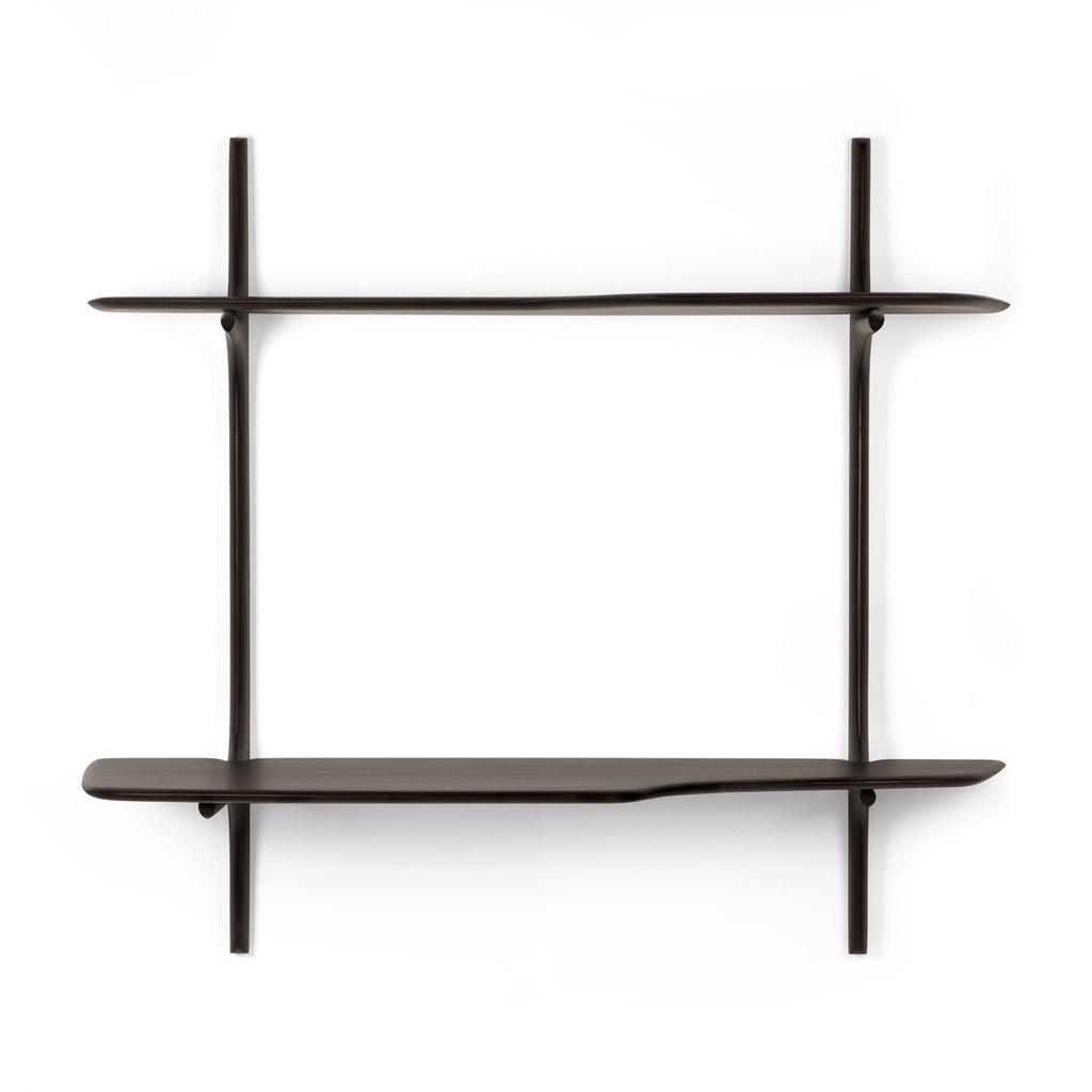 Bureau mural PI – acajou brun foncé – 140×48×126 cm