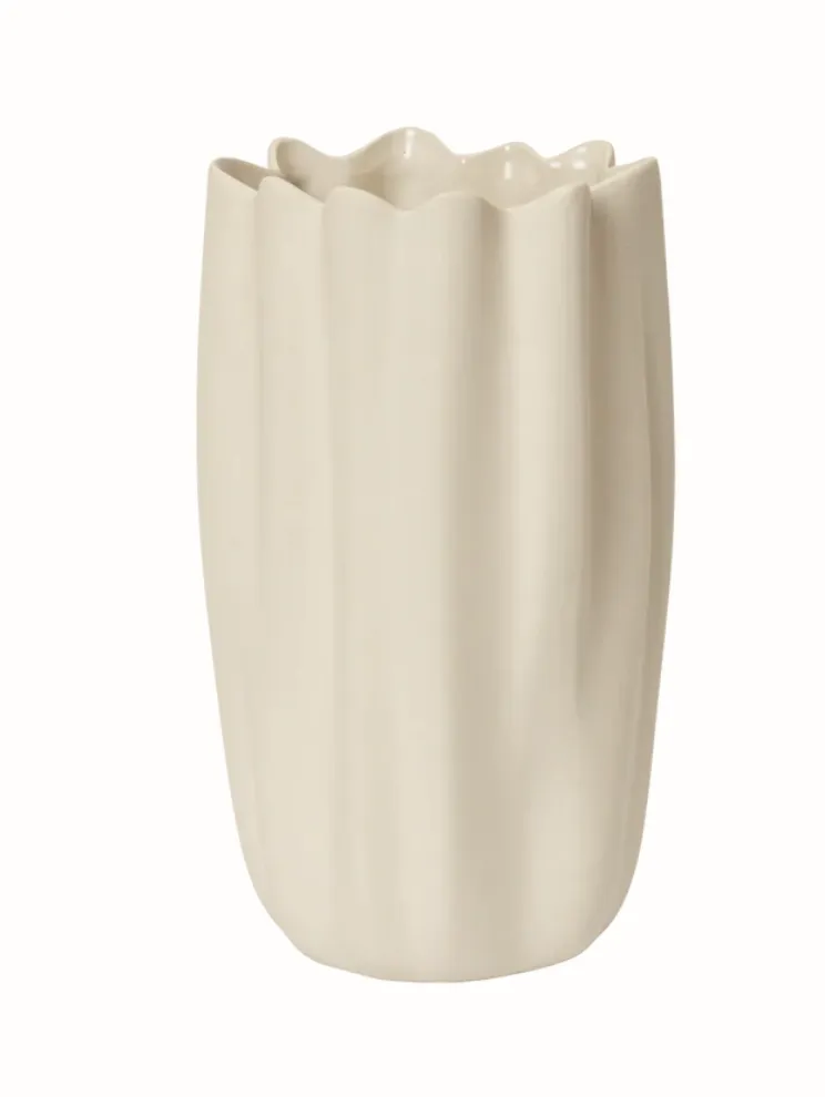 [1104272492] Vase Nium – blanc cassé – H23