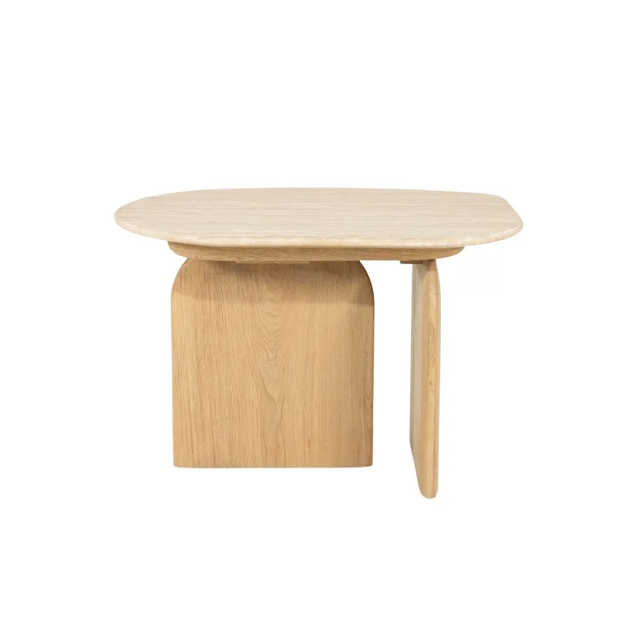 Table basse Lova chêne & travertin