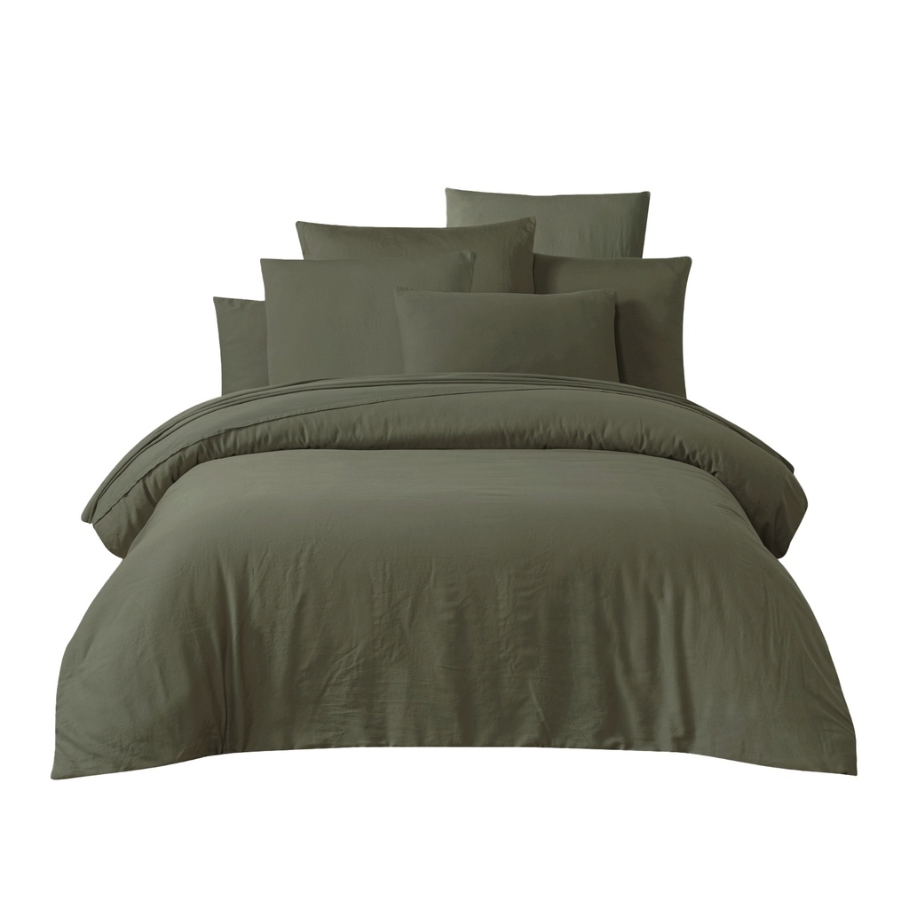 [H010_DH2_006] Linge de lit TALOA Kaki (Drap housse 140 x 200)