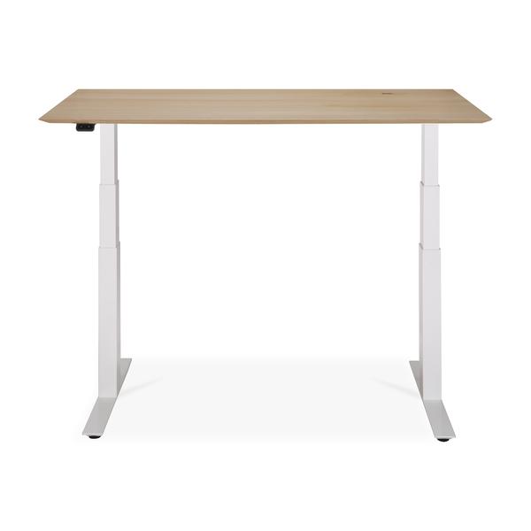 [26107] Bureau ajustable Bok (Chêne, Blanc, 140×70 cm)