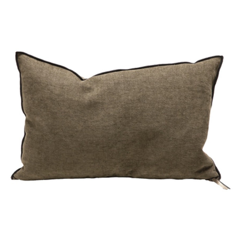 Coussin Vice Versa Chenille Soft Washed - kaki (65 x 65 cm)