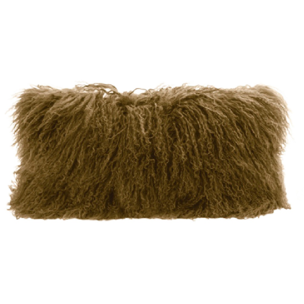 Coussin Chèvre du Tibet & lin - bronze